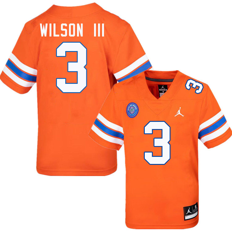 Eugene Wilson III Florida Jersey,Florida Gators #3 Eugene Wilson III Jersey Youth Uniforms-Throwback Orange